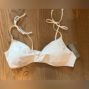 Cream Bikini Top with Adjustable Straps